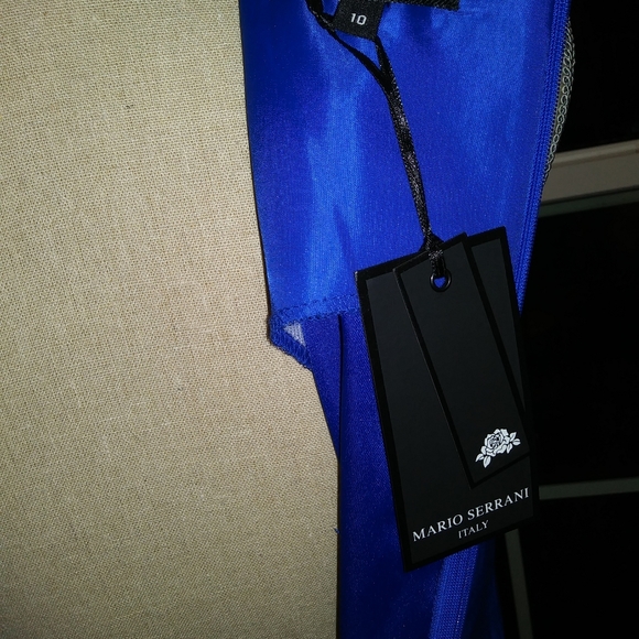 Mario Serrani Sleeveless Shift in Royal Blue - Picture 2 of 7